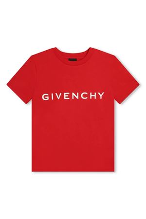 t-shirt in cotone rosso GIVENCHY KIDS | H30159991